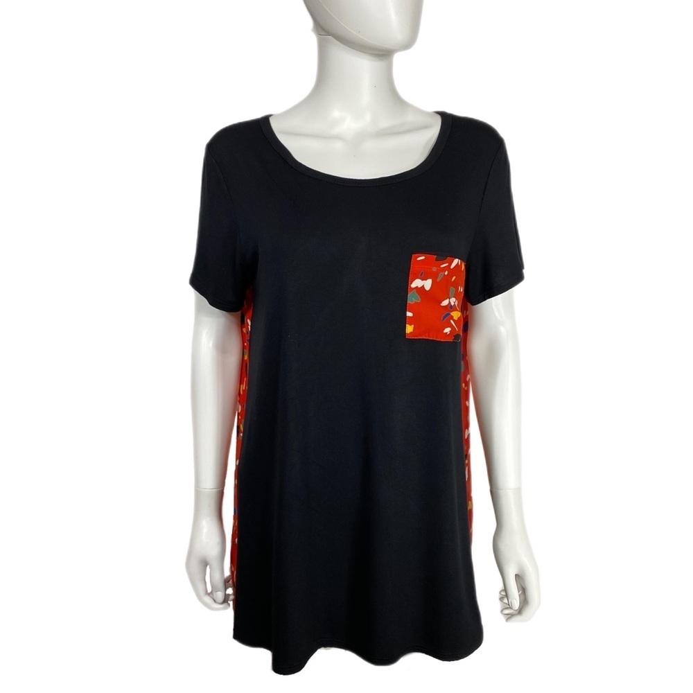 Paisley Grace Mix Media Pocket Front Curtain Back Top